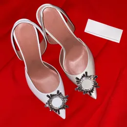 10cm luxury designer Dress Shoes High heel women Satin diamond sexy heels sandal black white Casual shoe loafer New Genuine Leather men lady Wedding Shoe gift With box