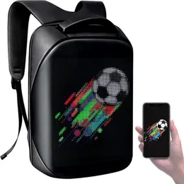 Mochila de publicidade led versão blueth portátil magia inteligente andando outdoor app controle ao ar livre saco de exibição led 240301