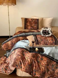 Bedding Sets Bed Linen Luxury And Niche Retro Butterfly Milk Velvet Four Piece Set Winter Warm Sheets Duvet Covers