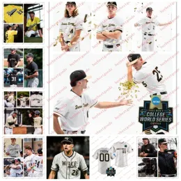 2023 CWS Custom Wake Forest Deamon Deacons Baseball Jersey Gavin Sheets 43 Гриффин Робертс 4 Стюарт Фэйрчайлд Уэйк Форест Джерси