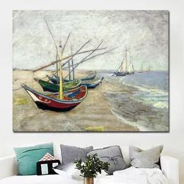 Wall Sailboat by Vincent Van Gogh Famous Artist Impressionism Art Print Poster Wall Picture Canvas Oil Painting2841