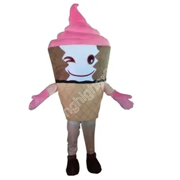 Adult size Ice Cream Cone Mascot Costume Carnival Party Stage Performance Fancy Dress for Men Women Halloween Costume