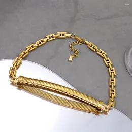 Collana Orecchini Set 2024 Design a catena a spirale Collare da donna in acciaio inossidabile 316 L Dichiarazione Colore oro argento Impermeabile