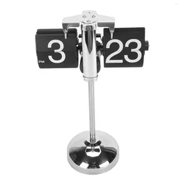 Bordklockor Digital Flip Clock 304 Rostfritt stål Pull Rod Anti Slip Mechanical Auto Sids Turning Desk för vardagsrum