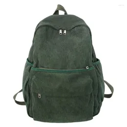 Backpack Student Schoolbag Female Corduroy Men's Solid Color Couple Plecak Damski Girls