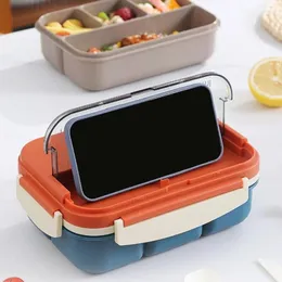 Louça Bento Almoços Caixas Lunchable Recipiente Armazenamento 4 Compartimento Preparação de Refeição para Escritório