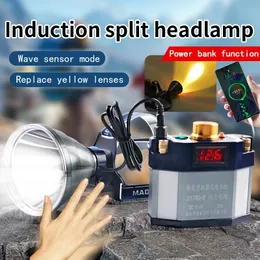 12V DC charging Split Induction Outdoor Headlight Waterproof night Fishing light Large Caliber Condensation light Cup headlight. 240227