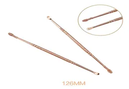 Nuova doppia testa in oro rosa Dab Dabber Colore 126MM 120MM Strumenti per la pulizia a spirale Earpick Strumenti per tampone di cera per fumare Vape a base di erbe ECi8695318