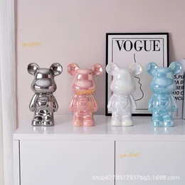 Ornamentos de urso violento de luxo leve, sala de estar de cerâmica de alta qualidade, hall de entrada, armário, armário de vinho, jarra de armazenamento de dinheiro, decoração de casa, móveis para casa para presentear