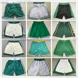 Pantaloncini da basket cuciti Jayson Tatum Jaylen Brown 33 BIRD Mens Team Verde Nero Bianco City Cream Pantaloni corti da allenamento Invio veloce