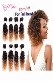 Wave Wave Brazilian Hair Extension250Gram Mongolian Kinky Curly Human Braiding 8pcs Marley Wome Jerry Hair غير المجهزة في ex2468679