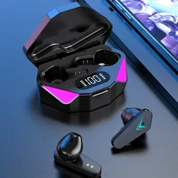 X15 trådlösa TWS -hörlurar LED Display Auriclees Sports Gaming Headset Touch Control Buller Avbrytande hörlurar med MIC för spelälskare LYP005