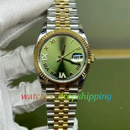 BPF Unisex Watch Green Roman Dial 36mm Mens Ladies Watches Otomatik 2813 Hareket 126234 İki Ton Jübile Bilezik Işık BP Fabrika Bilgi Saati