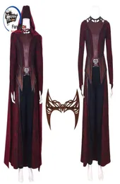 Kostium motywu Whole Suit Scarlet Cosplay Witch Wanda Vision Come Mask Stroje Halloween karnawałowy kombinezon wykonany na zamówienie L2207145211456