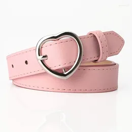 Bältesflickor Casual Trendy Y2k Heart Shaped Buckle Belt Decorative Accessories for Music Festival