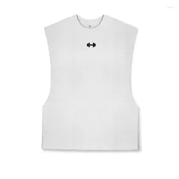 Herren-Tanktops, abgeschnitten, ärmellos, T-Shirts, Herren, seitlich offen, Fitnessstudio-Oberteil, Mesh-Bodybuilding-Kleidung, atmungsaktiv, Fitness-Weste, Workout-Unterhemden