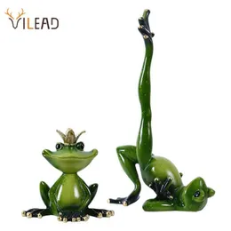 Vilead Resin Yoga Froggurines Garden Crafts Decoration Porch Store Animally Ornaments Room Interior Home Decor Accessories 210728257L