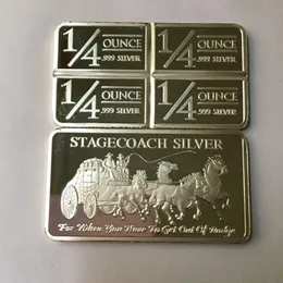 20 Pcs Non Magnetic Other Arts and Crafts Stagecoach 1 OZ Bar Silver Plated Badge Commemorative Souvenir Decoration Coin Bar251p