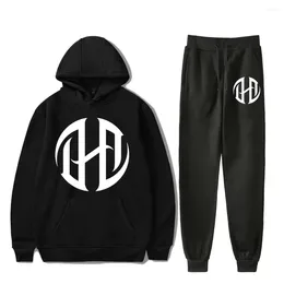 Męskie bluzy z kapturem Dharius DirecTo Hasta Arriba Vintage 90s Pullover Hoodie Merch Set Men Men Pants Dwuczęściowe spodnie