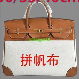 Handgefertigte Taschen aus echtem Leder Handtaschen Bk40 maßgeschneiderte Version Handtasche Rindsleder Canvas Tasche echtes Leder Herrenhandtasche mit Logo HBWXZC