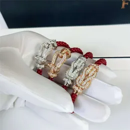 Designer Bracelet Fredjewelry Fei Jia High Edition v Gold Thick Plated 18k Rose Gold Half Diamond Set with Diamond 8shaped Horseshoe Buckle Bracelet Primordial Yea