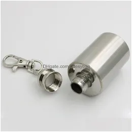 Keychains Lanyards Stainless Steel Wine Bottle 1Oz Hip Flask Key Rings Portable Fashion Accessories For Men Women Drop Delivery Dh6Nr
