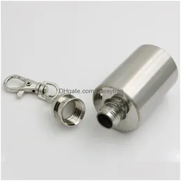 Chaveiros Lanyards Garrafa de Vinho de Aço Inoxidável 1oz Hip Flask Chaveiros Acessórios de Moda Portátil para Homens Mulheres Gota Entrega Dh6Nr