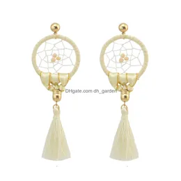 Charm Eveleway 4colors 패션 Boho Long Drop Gold Plated Tassel Party Dangle Dream Catcher Earrings Delivery Jewelry Dhgarden Dh5QZ