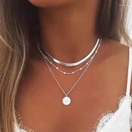 Catene irradiano il sole collana multistrato in lega placcata collo pendente girocollo gioielli regalo per le donne Golden Slivery SWD889319U