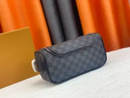 Estilo fervoroso sacola designer saco único zíper duplo zíper saco de lavagem pacote de maquiagem cosmética bolsa de embreagem bolsa carteira n47625