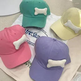 Ball Caps 1Pc Women Fashion Summer Cute Candy Color Baseball Cap Creative Small Bone Shape Y2K Sun Protection