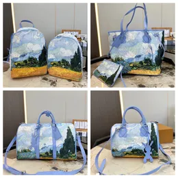 Designer-Tasche Handtasche Rucksack Unisex Seesack Duffle Umhängetaschen Van Gogh Ölgemälde Paare Totes Luxushandtaschen Marke Frauen Männer Rucksack