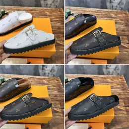 Designer sandal mysig komfort clog muls sandaler kvinnor män platt päl läder mule tofflor mode vinter varma plysch bilder justerbar rem 1156ess