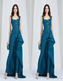 Tony Ward 2019 Plestuits Abisic Evening Dresses Scoop Neck Pantsuit بالإضافة إلى حجم ثوب حفلة موسيقية متكاملة حبات الدانتيل الرسمية DRE8627657