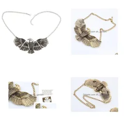 Chokers European Style Fashion The Eagle Expanded Its Wings Choker Bib Necklace Drop Delivery Jewelry Necklaces Pendants Dhgarden Dhkox