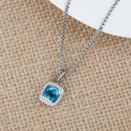 Pendant Necklaces Necklace Men Women Necklace Designer Popular Blue Topaz Petite Vintage Hip Hop Chain Pendants Charm Crystal Jewelry