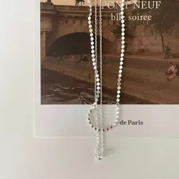 Collana in puro Sier Qin versione coreana con uno stile cool e minimalista, catena al collo di celebrità di Internet di nicchia chic