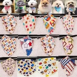 100 pçslot chegada inteira mix 60 cores cachorro filhote de cachorro pet bandana colar algodão bandanas pet tie grooming produtos sp01 201030243e