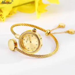 Orologi da polso Orologio d'oro alla moda per donna Orologi da donna al quarzo Orologio femminile a goccia libera Orologio da polso elegante impermeabile regalo