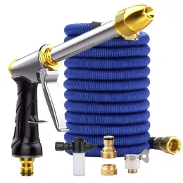 Reels 2021 New High quality Garden Hose High Pressure Flexible Expandable Car Wash Magic Hose Outdoor Watering Water Pipe Spray Gun