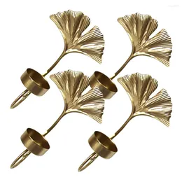 Candle Holders 4pcs Metal Wall Hanging Sconce Holder Leaf Shape Mounted Tealight Stand