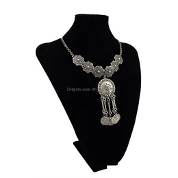 Beaded Halsband Boho -stil med mynthänge Tassel Choker Stor halsband Sier uttalande för kvinnor Drop Delivery Jewel Pen Dhgarden Dhwj5