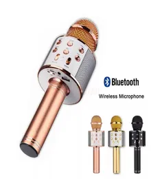 Altoparlante wireless professionale Microfono Karaoke portatile Lettore Hifi Bluetooth portatile WS858 Registratore di canto KTV WS 8587473041
