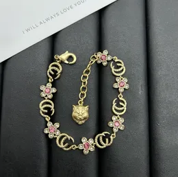 Klasyczny Pink Flowers Designer Bracelact dla kobiet par imprez