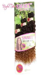 Smart kvalitet syntetiskt inslag hår ombre färg jerry curl virkning hårförlängningar flätning virkning flätor hår väver marley 5721191