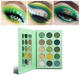 Green Smokey Eye Shadow Matte and Glitter Highly Pigmented Makeup Palettes Eyeshadow Yellow Purple Blue 15 Color Bright Creme Shim1551263