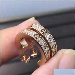 Örhänge Back Love Earrings For Woman Stud Designer Diamond Gold Plated 18k T0p Quality Official Reproduktioner Fashion Luxury Classic S Othtc