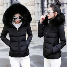 Women's Trench Coats Fake Raccoon Fur Collar Parka Down Jacket Winter Hooded Coat Lady Clothing Plus Size 5XL Female Jackets Short Parkas