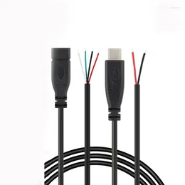 Computerkabel 5 Stück 2-polige 4-polige Datenleitung 25 cm USB 2.0 Typ-C Netzteil Verlängerungskabel Kabel Ladegerät Stecker männlich weiblich Stecker