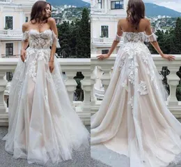 Country Bohemian Lace Wedding Dresses 2020 Off the Counter Tulle healfes a line line garden bride wedding robe de soriee bc9605431